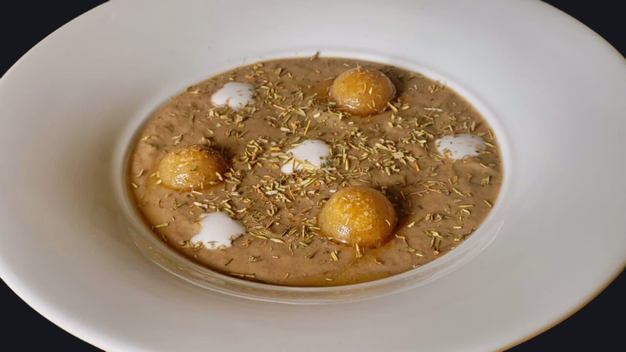 Vellutata di funghi con dado e latte di cocco